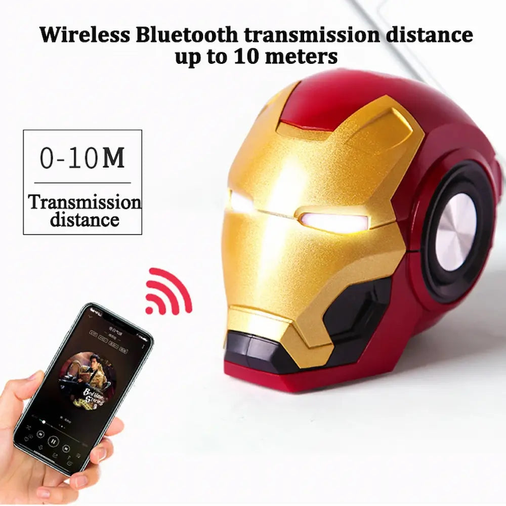 🔊 Altavoz Bluetooth Inalámbrico Iron Man – Potente Sonido y Diseño Único 🎶⚡