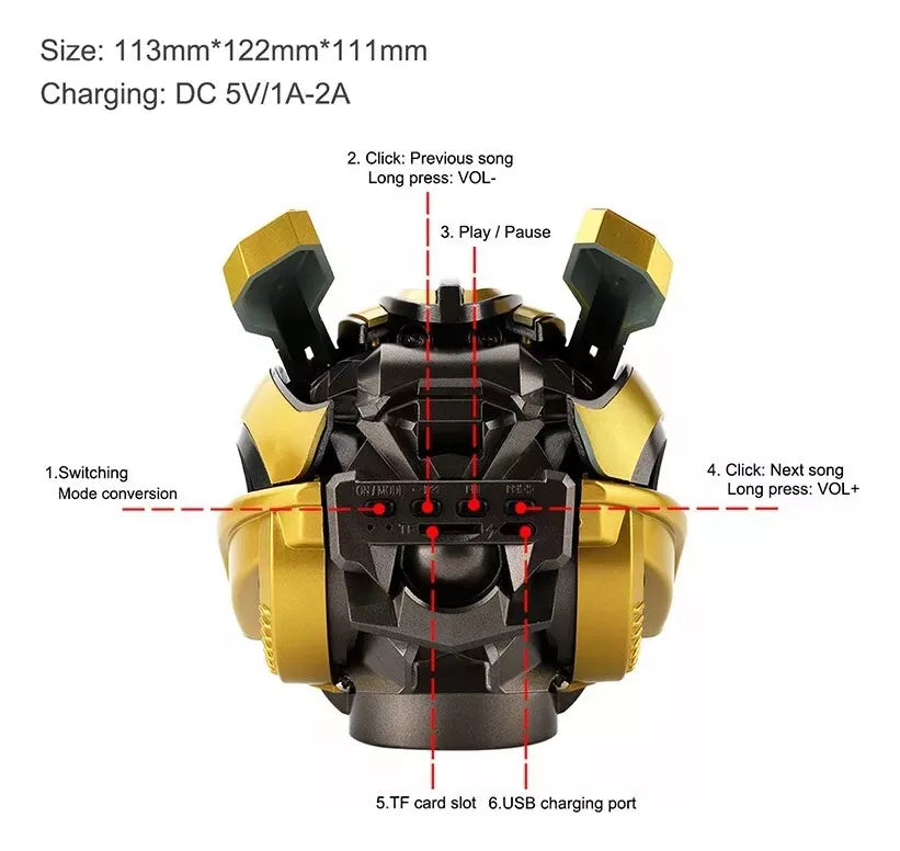 🎶 Altavoz Bluetooth Portátil BUMBLEBEE – Sonido Envolvente y Potente 🔊